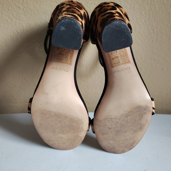 Aldo Women's Jerayclya Cheetah Animal Print Ankle Strap Block Heel Sandals 8.5 - Picture 6 of 8